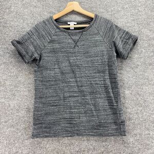 Daily Ritual T-Shirt Women S Small Gray Striped Short Sleeve Cotton Pullover